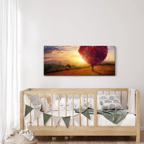 Tablou cu copaci în forma de inimă (120x50 cm)