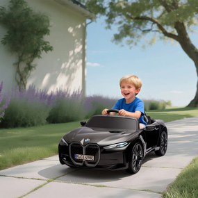 Mașină electrică pentru copii 3-8 ani cu licență BMW cu telecomandă, claxon și faruri, 115x67x45cm negru-roșu-albastru deschis HOMCOM | Aosom Romania