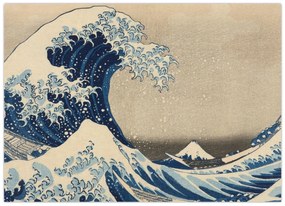 Tablou pe sticlă - Katsushika Hokusai, Under the Wave off Kanagawa, reproducere (70x50 cm)