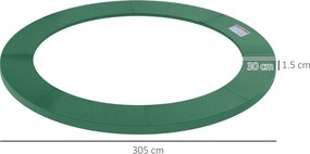 HOMCOM Husă pentru Trambulină, Pliabilă și Portabilă, de Grădină din Plastic,  Ø305x1,5 cm, Verde | Aosom Romania