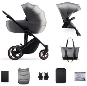 Cărucior de copii combinat 2 în 1 KINDERKRAFT PRIME 2 gri