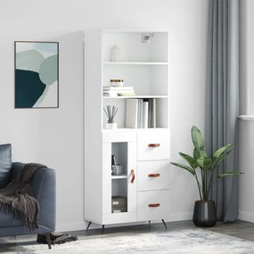 vidaXL Dulap înalt, alb, 69,5x34x180 cm, lemn compozit