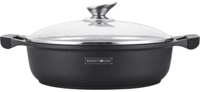 Cratiță marmorată antiaderentă cu capac 34 cm, 7L – Royalty Line RL-BR34CM, compatibilă cu toate plitele