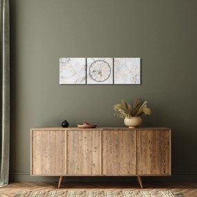 Tablou - Mandale albe (cu ceas) (90x30 cm)