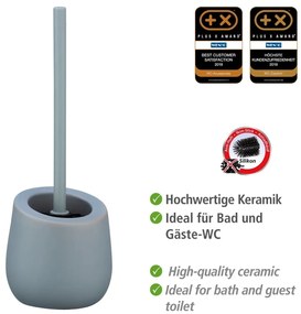 Perie cu suport din ceramică pentru toaletă Wenko Badi, gri