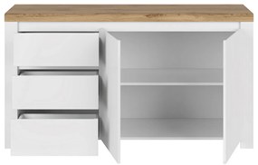 Comodă VILGO 2D3S, alb lucios