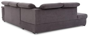 Canapea de colț cu funcție de dormit Milanos L II Stânga - gri Crown 18 Grey