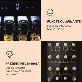 Klarstein Bellevine Deux 39 Flex, răcitor de vinuri, 105 l, 34 sticle. 2 zone