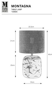 Lampă de masă Markslöjd 108684 MONTAGNA 1xE14/40W/230V 45 cm bej/negru