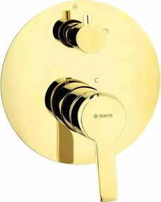 Baterie dus monocomanda incastrata Deante Arnika auriu cu comutator de dus
