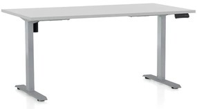 Masa inaltime reglabila OfficeTech B, 160 x 80 cm, bază gri, gri deschis