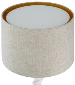 Lampa de masa LUX, Lemn, Tesatura, Alb, Massimo, 119673 HZ
