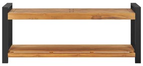 Banca, 120 cm, lemn masiv de tec Negru, 120 cm