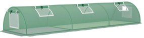 Outsunny Seră de Grădină Tunel cu 5 Ferestre Rulante din Oțel, PE și PP, 300x80x45 cm, Verde | Aosom Romania