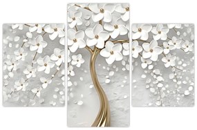 Tablou cu copac alb cu flori (90x60 cm)