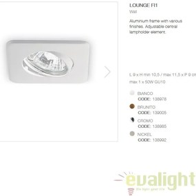 Spot orientabil, incastrabil LOUNGE FI1 BIANCO 138978