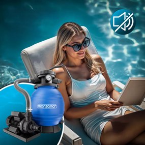 Filtrare cu nisip pentru piscina AQUA cu bile filtrante, 10 200 l/h, albastră Monzana