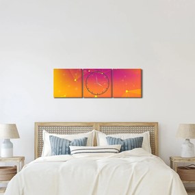 Tabloul modern colorat (cu ceas) (90x30 cm)