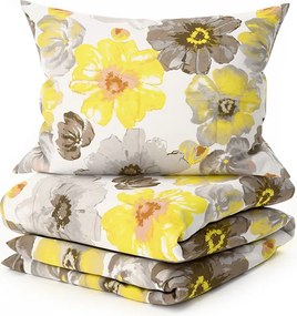 Lenjerie de pat din microfibra FEONELLE galben-gri Dimensiune lenjerie de pat: 70 x 90 cm | 140 x 220 cm