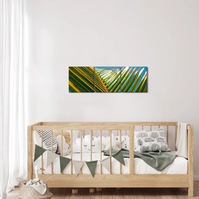 Tablou - Frunze de palmier (cu ceas) (90x30 cm)