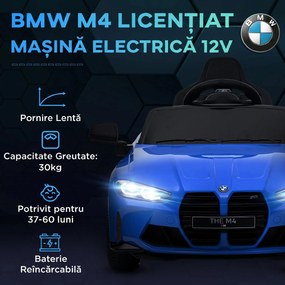 AIYAPLAY Mașinuță Electrică BMW M4 pentru Copii, Albastră | Aosom Romania