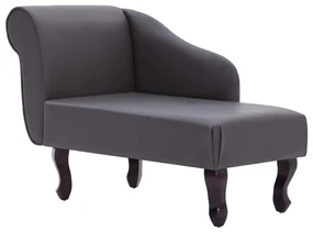 281368 vidaXL Șezlong, gri, piele ecologică