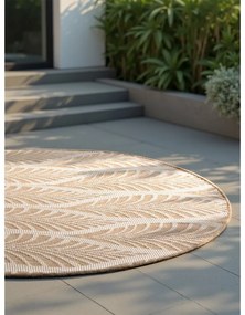 Covor pentru exterior și interior bej/fildeș rotund ø 160 cm Duet Liora – NORTHRUGS