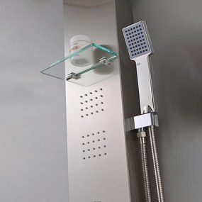 Panou de duș cu hidromasaj Alegro Silver, oțel inoxidabil