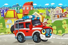 Tapet autoadeziv mașinuță pe drum