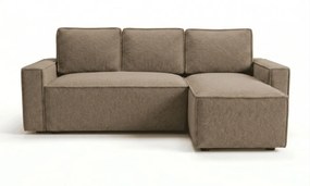 Canapea extensibila de colt SMART BOUCLE, bej inchis, reversibila, 232x143 cm