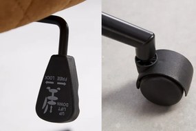 Scaun de birou elegant Euphoria, catifea galben mustar