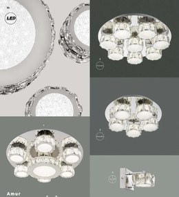 Plafoniera LED design clasic AMUR crom 49350D4 GL