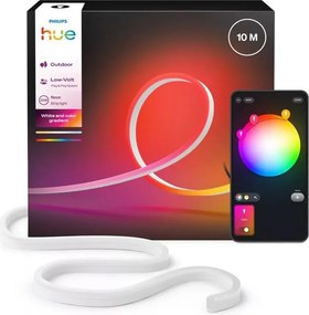 Philips Hue NEON bandă LED RGBW dimabilă pentru exterior, 10 m, 30 W, 230 V, 2200-6500 K, IP67