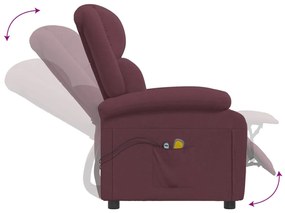 Fotoliu de masaj rabatabil electric, violet, material textil 1, Violet