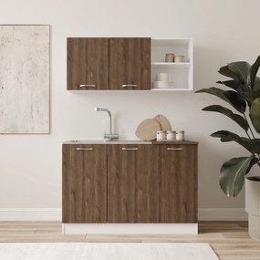 Set Bucatarie Ara, Stejar Bronz/Alb, L 120 cm