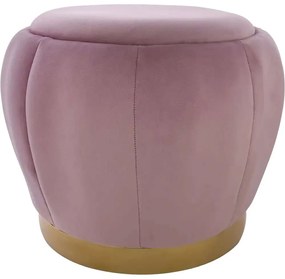 Taburete catifea design elegant Pouffe roz/auriu