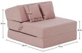 Scaun pliant/saltea PELOS, rozu