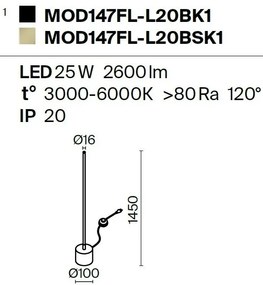 Lampadar LED, lampa de podea, design modern Flow alama
