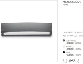 Aplica de perete exterior cu iluminat up-and-down IP55 ANDROMEDA AP2 antracit 092355