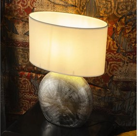 ONLI - Lampă de masă CERAMICA 1xE27/15W/230V 51 cm argintie/albă