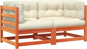 vidaXL Canapele colț de grădină cu perne 2 buc. maro ceruit lemn pin