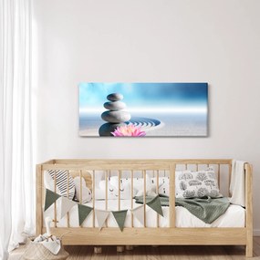 Tablou cu nisip, crin și pietrele spa (120x50 cm)