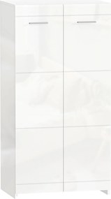 HOMCOM Dulap pentru pantofi cu finisaj lucios, depozitare cu rafturi reglabile pentru hol, intrare, spațiu pentru 10 perechi, Alb | Aosom Romania