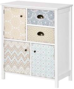 Homcom Mobiletto con Cassetti Colorati in Stile Moderno, 68x34x76cm