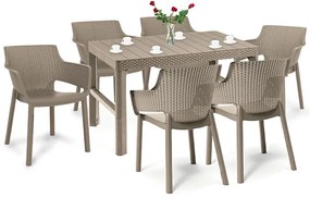 Set mobilier de grădină Evyon 6+1 cappuccino