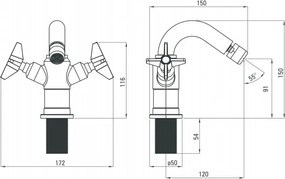 🚽 TEMISTO – Baterie pentru bideu – Cod BQT_M30D