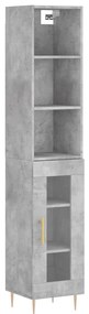 3189881 vidaXL Dulap înalt, gri beton, 34,5x34x180 cm, lemn prelucrat