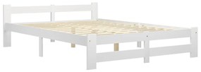322000 vidaXL Cadru de pat, alb, 120 x 200 cm, lemn masiv de pin