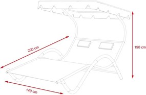 Șezlong de relaxare pentru 2 persoane Craftfield PALACE - Negru