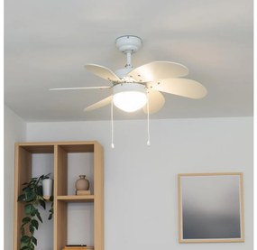 Ventilator de tavan ZEVENTI FAMARA 1xE14/60W/230V alb